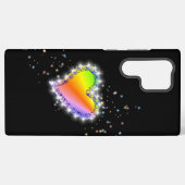 レインボーハート（星を黒に設定） SAMSUNG GALAXYケース (裏面横)