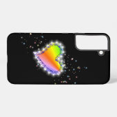 レインボーハート（星を黒に設定） SAMSUNG GALAXYケース (裏面横)