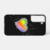 レインボーハート（星を黒に設定） SAMSUNG GALAXYケース (裏面横)