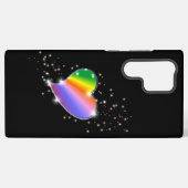 レインボーハート（星を黒に設定） SAMSUNG GALAXYケース (裏面横)