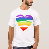 レインボーハート LGBT 月間祝賀 Tシャツ (正面)