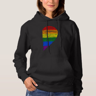 レインボーハートLGBTマッチングカップル日プライドフリアン パーカ