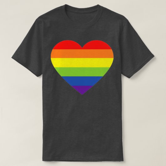 レインボーハートLGBTQデザイン Tシャツ (デザイン正面)