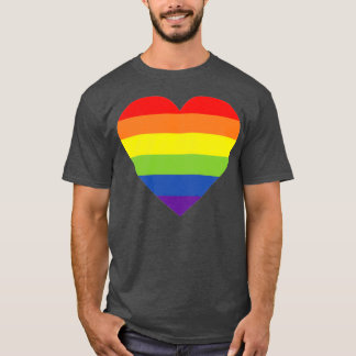 レインボーハートLGBTQデザイン Tシャツ