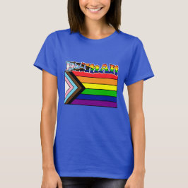 レインボーハートLGBTQフラッグサポートとプライドTシャツ Tシャツ