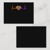 レインボーハートLGBTQレズビアンゲイプライド 名刺 (正面/裏面)