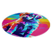 レインボーハードドッグアート カッティングボード (角)