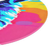 レインボーハードドッグアート カッティングボード (角)