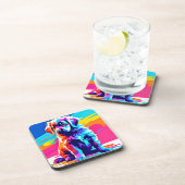 レインボーハードドッグアート コースター (右側)