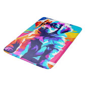 レインボーハードドッグアート バスマット (アングル)