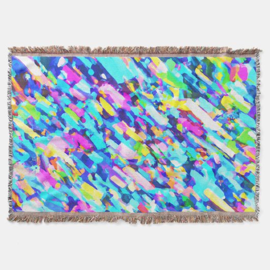 レインボーハード抽象芸術アート スローブランケット (正面)