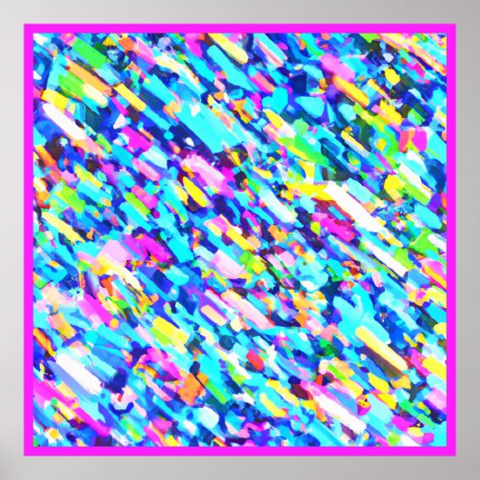レインボーハード抽象芸術アート ポスター (正面)