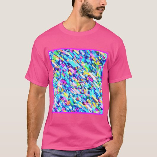 レインボーハード抽象芸術アート Tシャツ (正面)