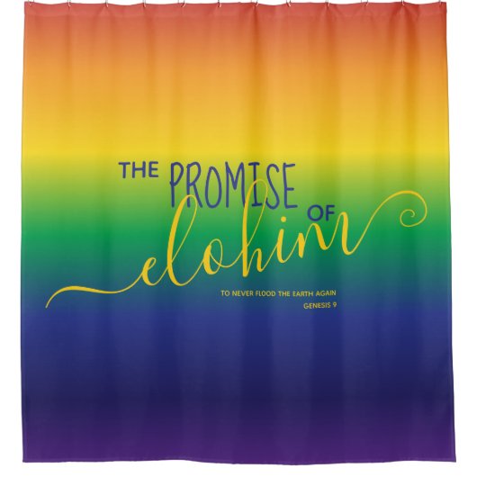 レインボーバイブル引用文 シャワーカーテン (正面)