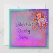 レインボーバタフライガールズ5thバースデーパーティー 招待状 (正面)