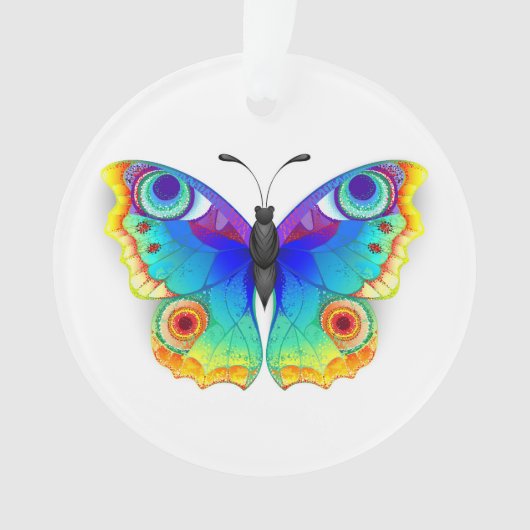 レインボーバタフライピーコックアイ オーナメント (正面)