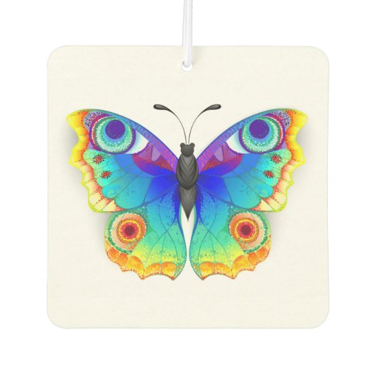 レインボーバタフライピーコックアイ カーエアーフレッシュナー (正面)