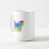 レインボーバタフライピーコックアイ コーヒーマグカップ (正面左)
