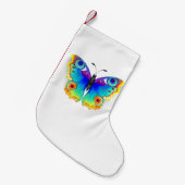 レインボーバタフライピーコックアイ スモールクリスマスストッキング (正面 (吊り時))