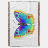 レインボーバタフライピーコックアイ スローブランケット (正面縦)