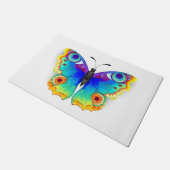 レインボーバタフライピーコックアイ ドアマット (アングル)