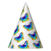 レインボーバタフライピーコックアイ パーティーハット (左)