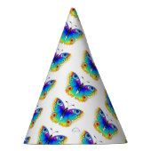 レインボーバタフライピーコックアイ パーティーハット (右)