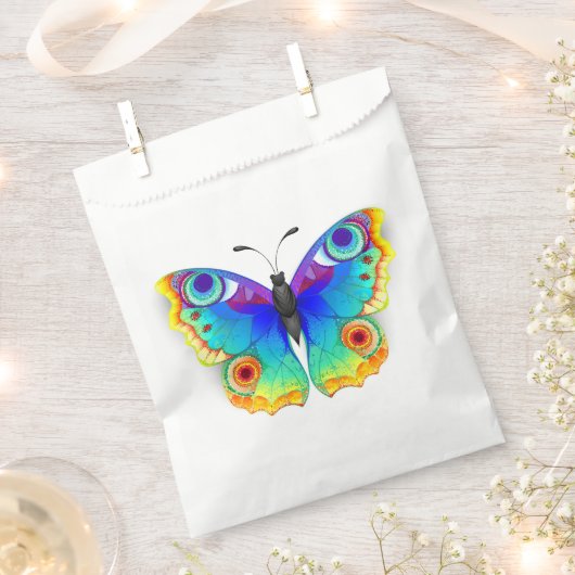 レインボーバタフライピーコックアイ フェイバーバッグ (クリップ留めされた状態)