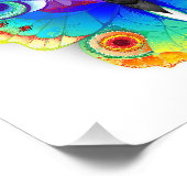 レインボーバタフライピーコックアイ フォトプリント            (角)