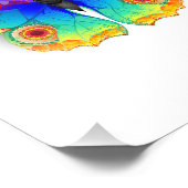 レインボーバタフライピーコックアイ フォトプリント            (角)