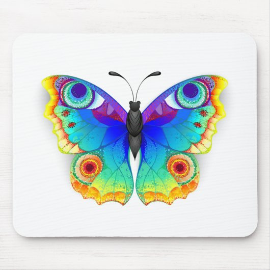 レインボーバタフライピーコックアイ マウスパッド (正面)
