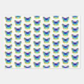 レインボーバタフライピーコックアイ ラッピングペーパーシート (正面)