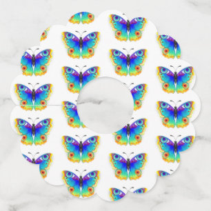 レインボーバタフライピーコックアイ ワイングラスタグ