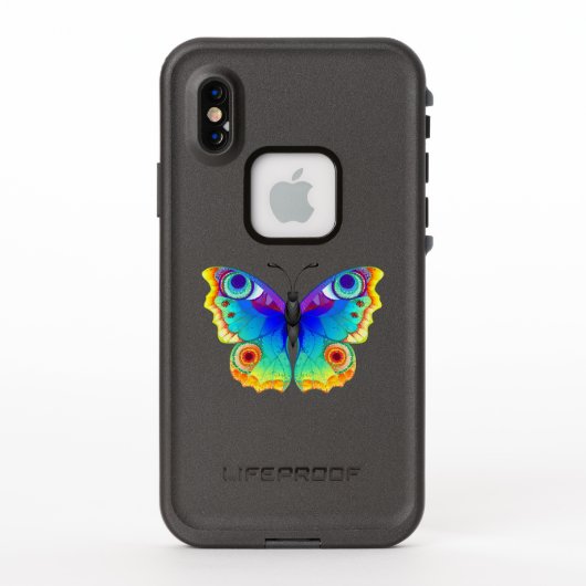レインボーバタフライピーコックアイ LifeProof iPhoneケース (裏面)