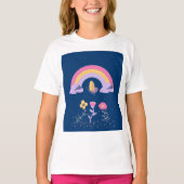 レインボーバタフライフラワークラウド Tシャツ (正面)
