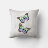 レインボーバタフライフローラ装飾用クッション クッション (裏面)