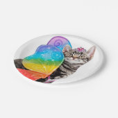 レインボーバタフライプリンセスキッテン ペーパープレート (アングル)