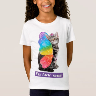 レインボーバタフライプリンセスキッテン Tシャツ