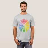 レインボーバタフライマッシュルームシャツ Tシャツ (正面フル)