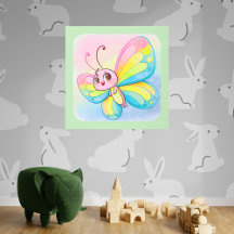 レインボーバタフライメタルウォールアート