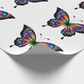 レインボーバタフライラッピング紙 ラッピングペーパー (角)