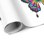 レインボーバタフライラッピング紙 ラッピングペーパー (ロールコーナー)