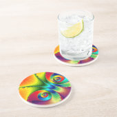 レインボーバタフライ抽象芸術 コースター (側面)