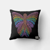 レインボーバタフライ独身の(黒) – 枕 (裏面)