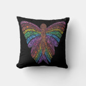 レインボーバタフライ独身の(黒) – 枕 (正面)