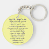 レインボーバタフライ糖尿病キーチェーン（芸術&詩） キーホルダー (裏面)