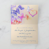 レインボーバタフライ結婚式招待状 招待状 (内部)