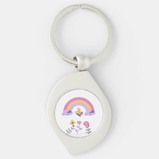 レインボーバタフライ雲花 キーホルダー (正面)