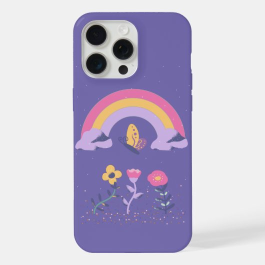 レインボーバタフライ雲花 iPhoneケース (裏面)