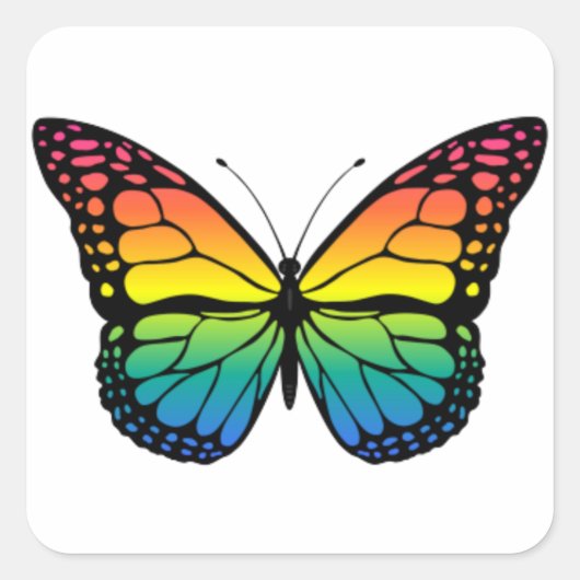 レインボーバタフライ スクエアシール (正面)